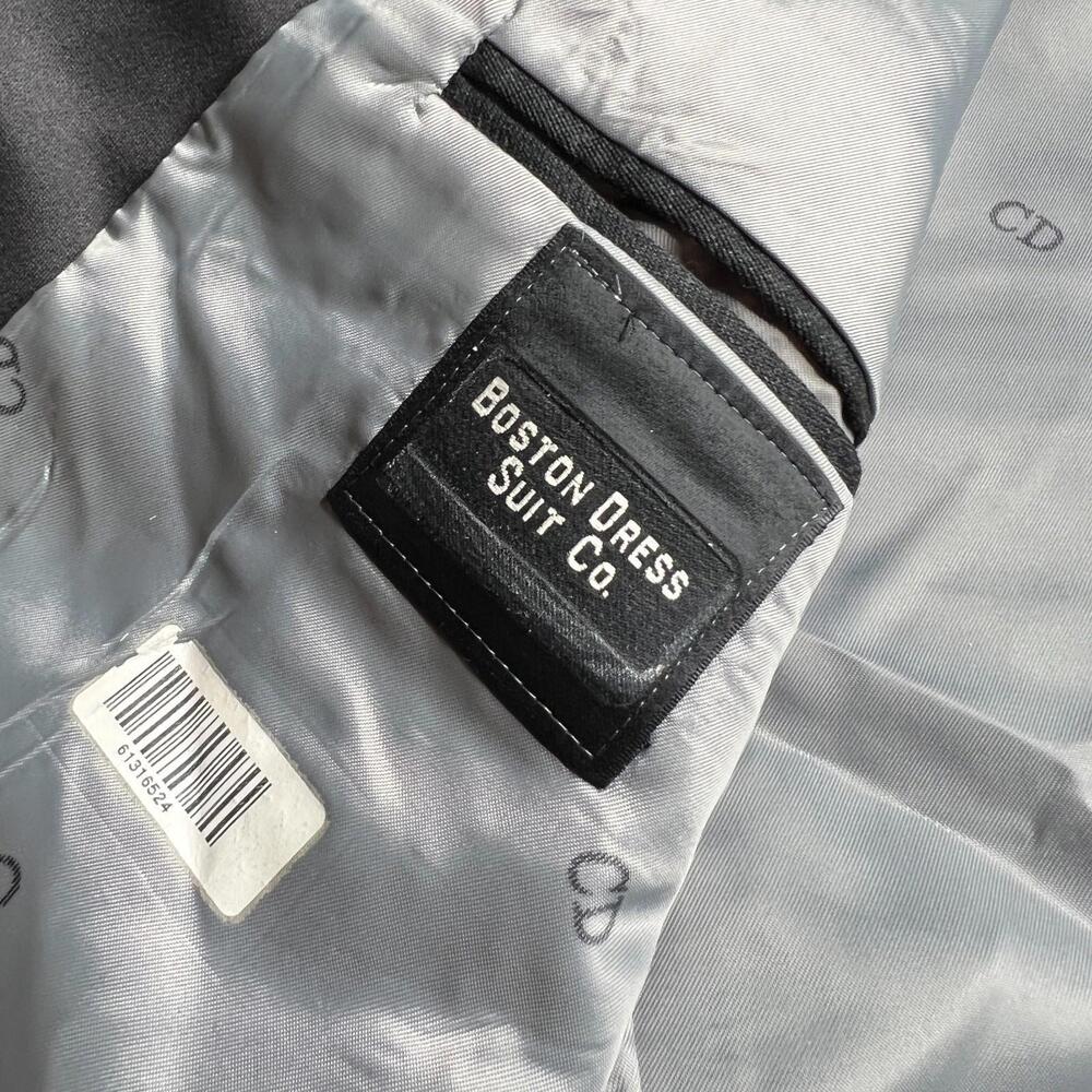 Rare Vintage Dior Monsieur Blazer 39L‎ Gray Pinstripe Wool Satin Lapel Boston - Picture 6 of 12